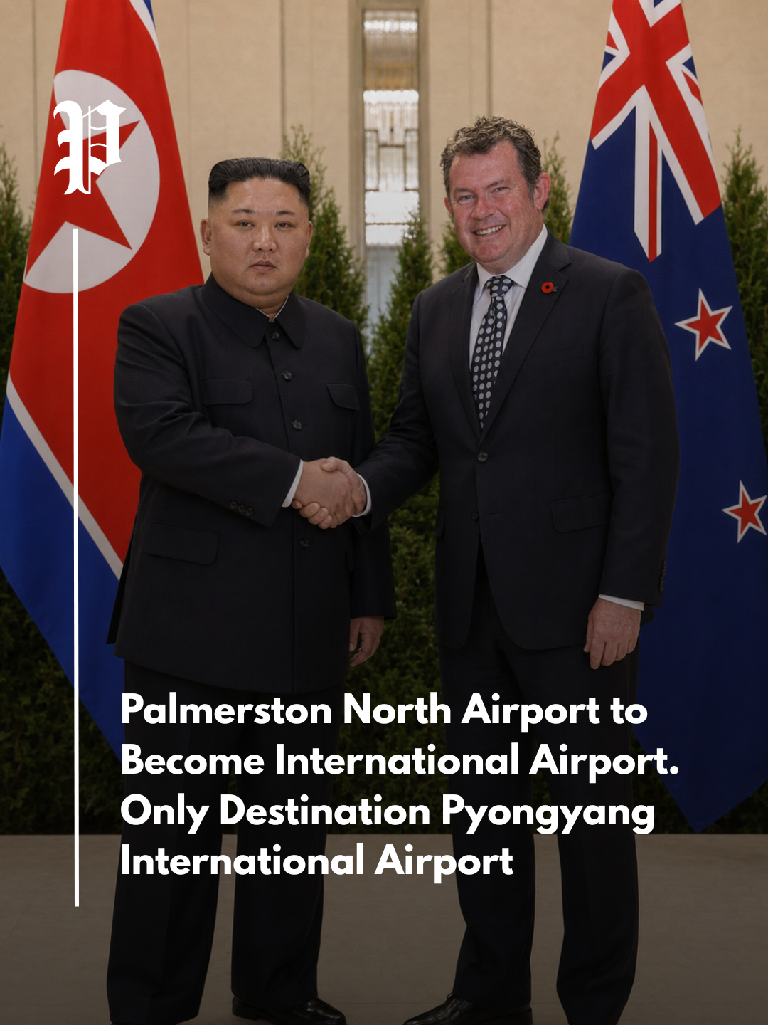 Palmerston North Airport To Become International Airport. Only Destination Pyongyang International Airport